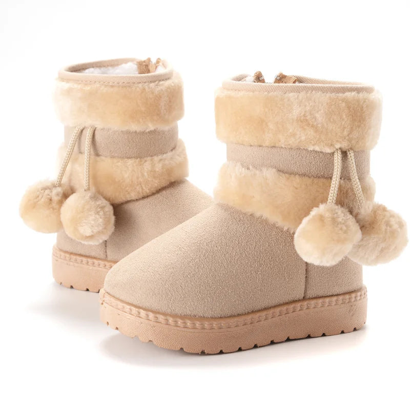 New Girls Snow Boots Winter Comfortable Thick Warm Kids Boots Lobbing