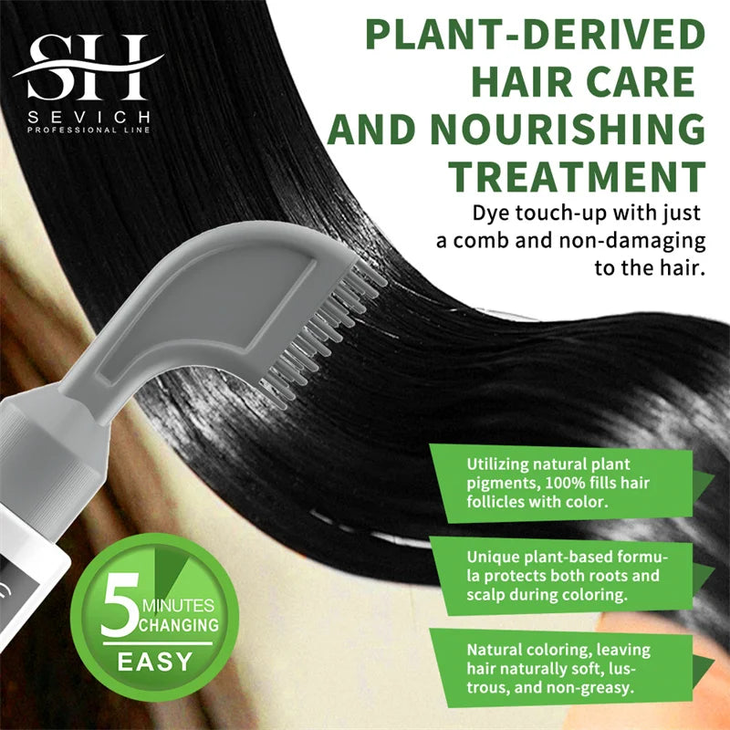 Black Dyed Shampoo 80ml Hair Colour Shampoo With Comb Hair Dye