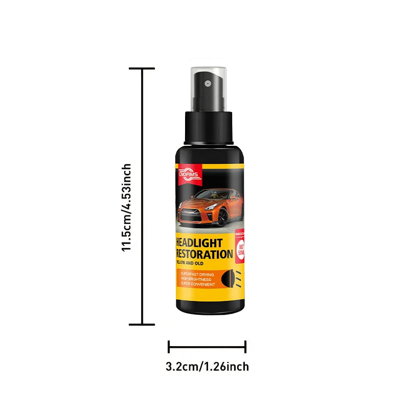Car Headlight Restoration Spray, Yellowing and Oxidation Remover