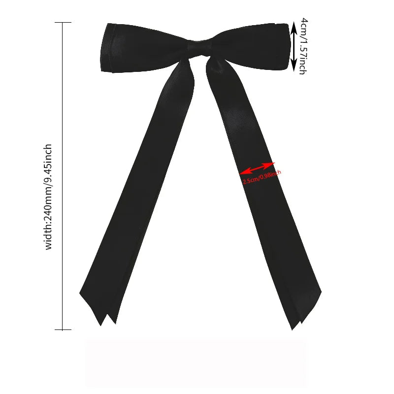 2/4Pcs Women Fashion Bilayer Bow Hair Clips, Soft Long-Tailed Bow Hairpins