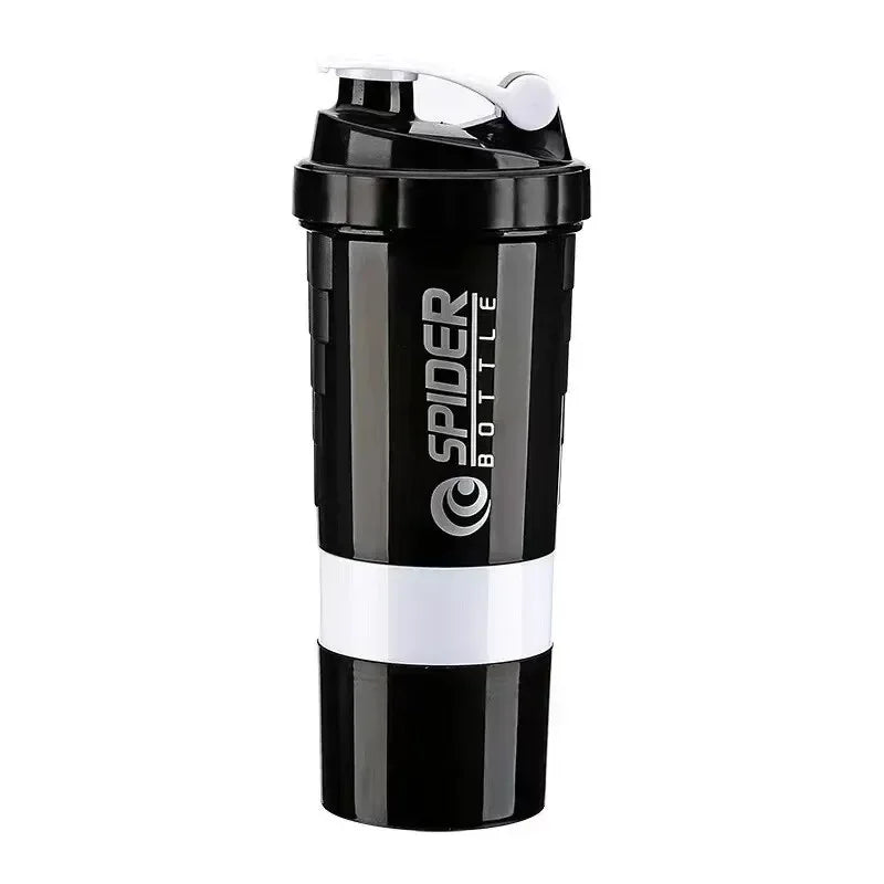 500ml Protein Shaker Cups with Powder Storage Container Mixer Cup Gym Sport Water Bottles with Wire Whisk Balls Drinkware