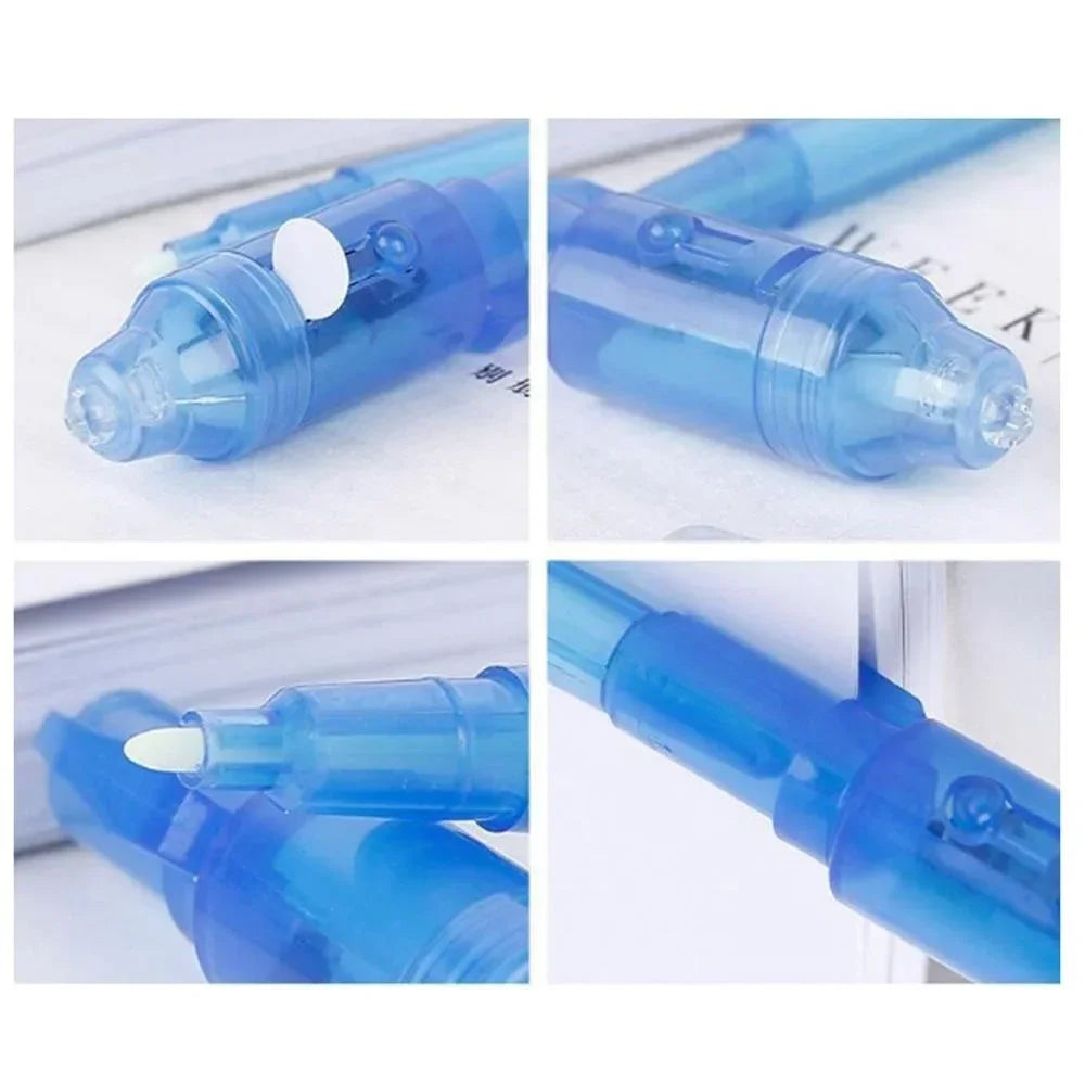 4-12pcs Invisible Ink Pen Spy Pen with UV Light Magic Marker