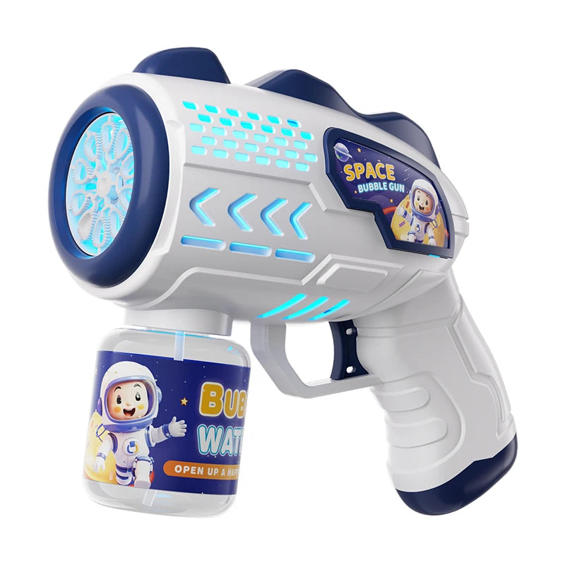 Fully Automatic Space Bubble Machine, Children's Electric Toy, Light-Up Handheld Bubble Gun [Does Not Include Bubble Liquid or Batteries] [Christmas Gift]