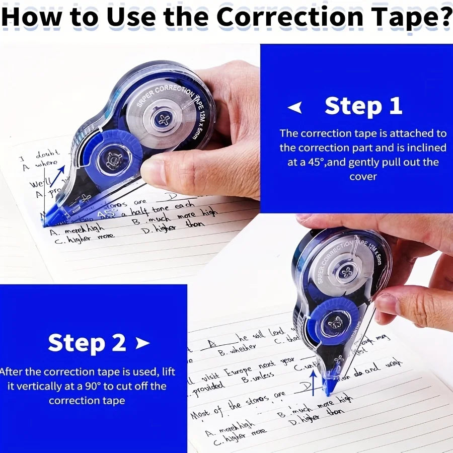 5 Pieces/Set White Out Correction Tape Multiple Color