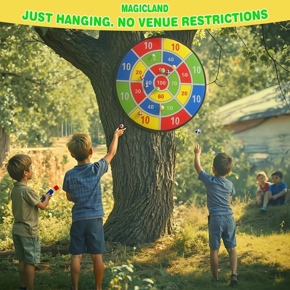 73.66cm Large Dart board for Kids with Sticky Balls Indoor Outdoor Fun Family Party Game
