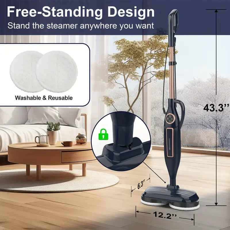 VM6 Steam Mop Cleaner with Rotating Mop Pads 1300W Powerful Floor Steamer 10 in 1