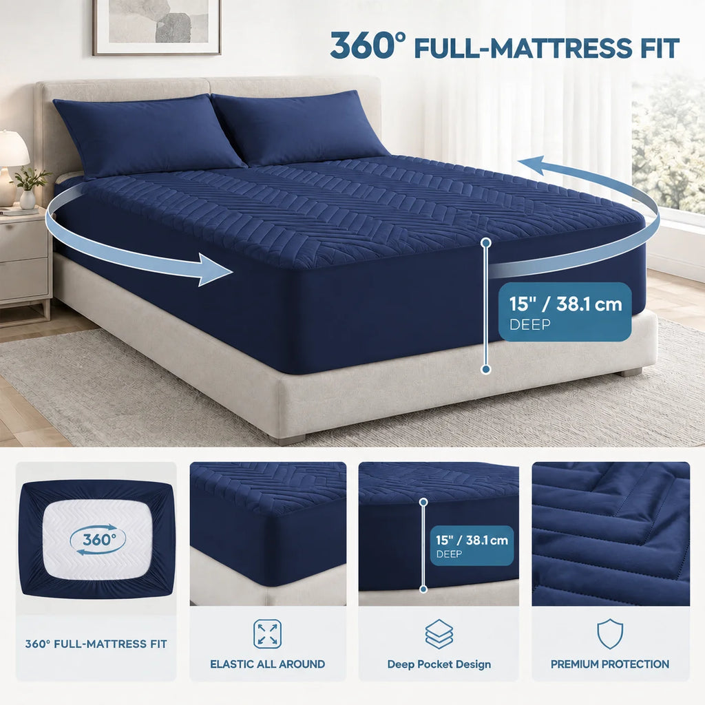 Waterproof Fitted Mattress Protector - Quilted Mattress Cover