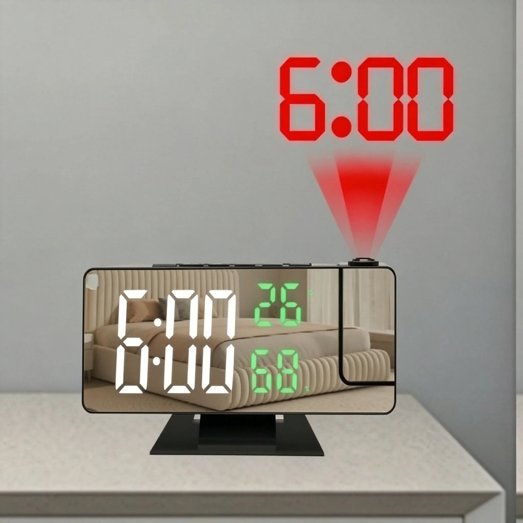 Digital Alarm Clock 12/24H Ceiling Projection Alarm