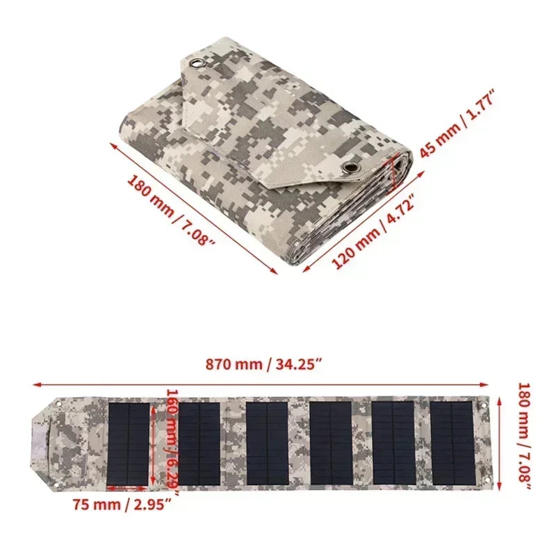 4/6-Fold 100W 80W 60W Foldable Solar Panel USB 5V
