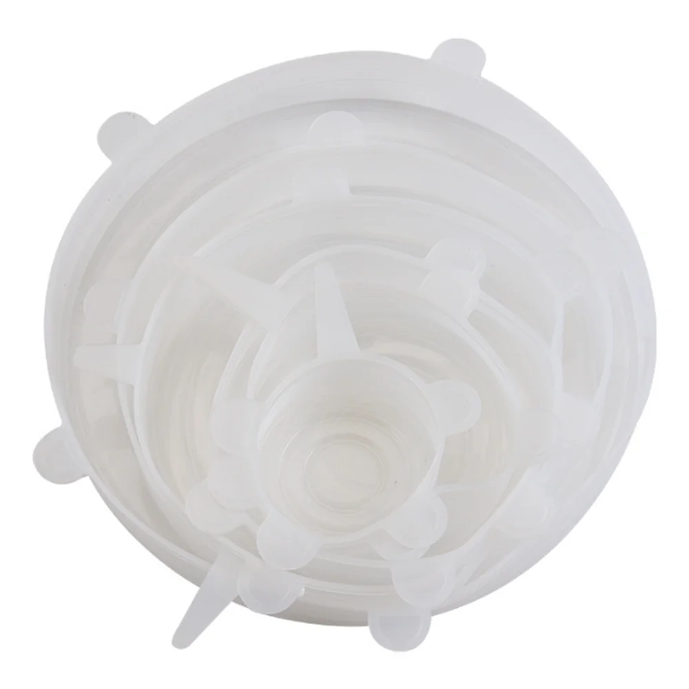 6Pcs Food Grade Silicone Preservation Cover Reusable Airtight Food