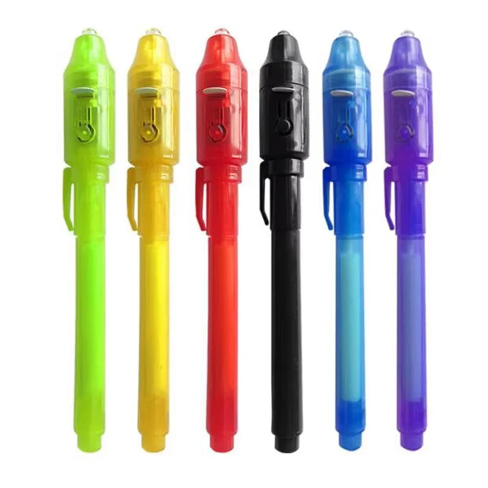 4-12pcs Invisible Ink Pen Spy Pen with UV Light Magic Marker