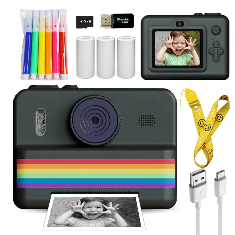 Kids Digital Camera With Instant Print Mini Printer 2.8inch Video Portable Thermal Instant Photo Print Kids Camera With Printer
