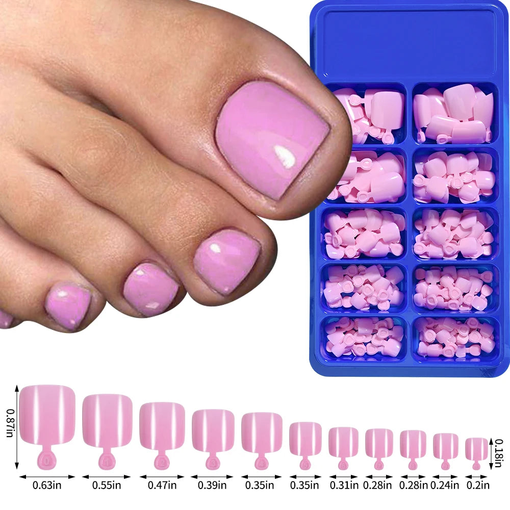 120/100Pcs Almond Fake Nails Extension Wearable Full Cover False Nail Solid Color Mid-length Stiletto/Square Press on Nails