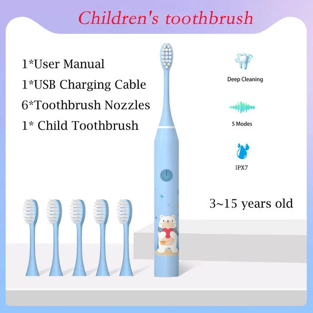 Children's Clean Sonic Electric Toothbrush Cartoon