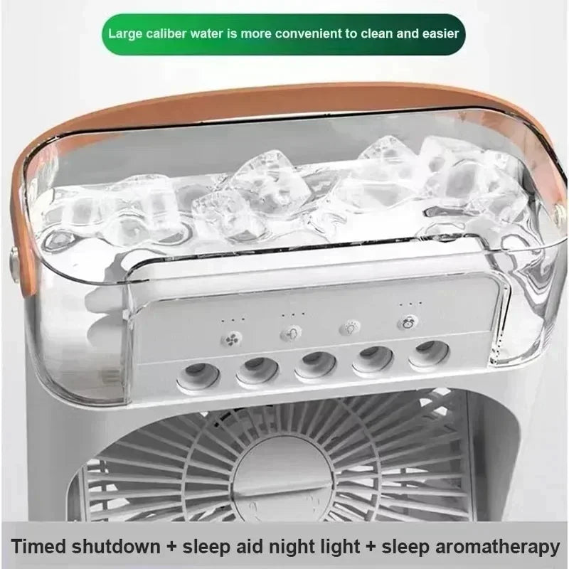 Fan Portable Air Cooler Conditioner Humidifier with 500mL Water Tank Quite Mist Water Spray Fan for Home Room Camping Car Office