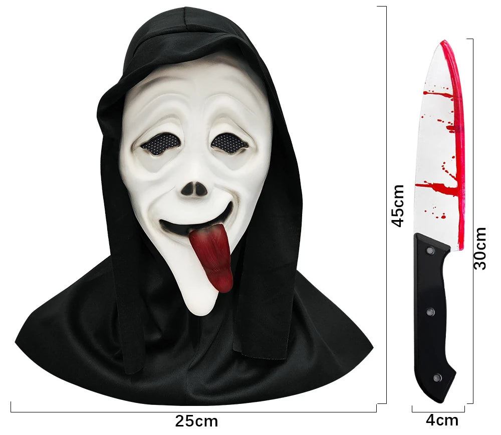 Skull Horror Movie Full Head Mask,Latex,High Elasticity,Cosplay Party props