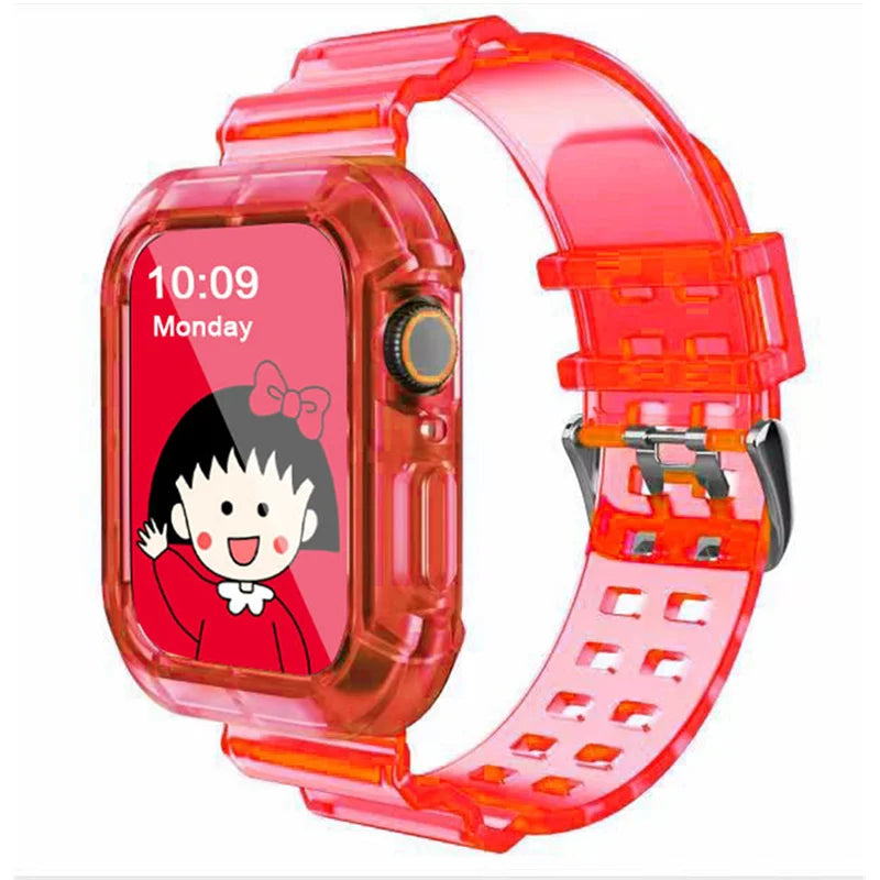 Clear Band + Case for Apple Watch 11 10 9 8 7 6 5 SE 4 38MM 42MM 46MM