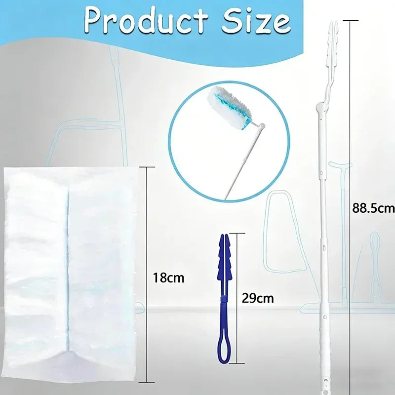 Extended Pole Dust Collector Disposable Fiber Cloth Electrostatic Precipitator Household Office Magic Duster CCD003