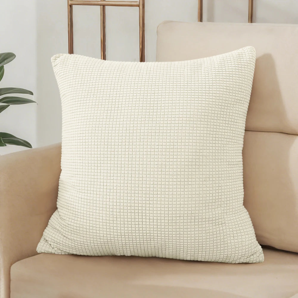 40x40 45x45 50x50 Solid Color Jacquard Pillow Cover for Sofa Office Waist Cushion Cover Home Decorative Pillowcase Decoration