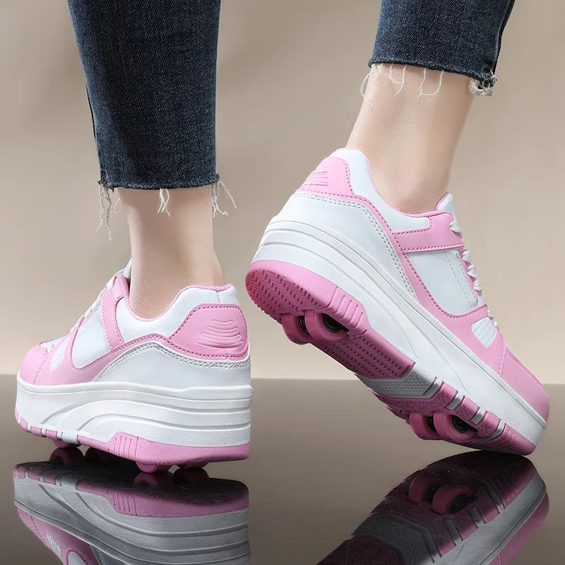Four wheel roller shoes Boys girls walking shoes Casual outdoor