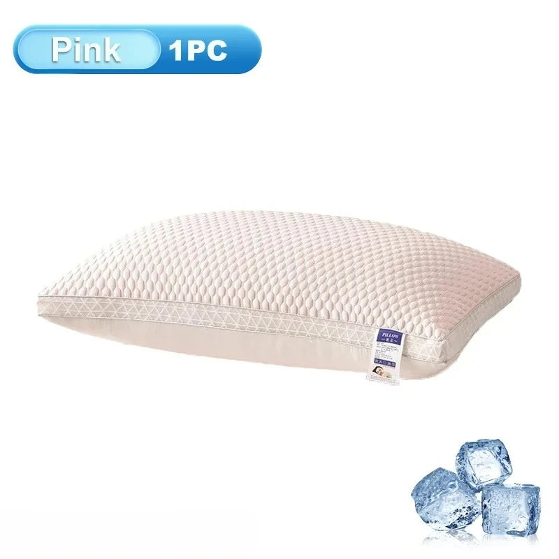 1PC Cool Bean Ice Silk Pillow Down Alternative Microfiber Filling Breathable