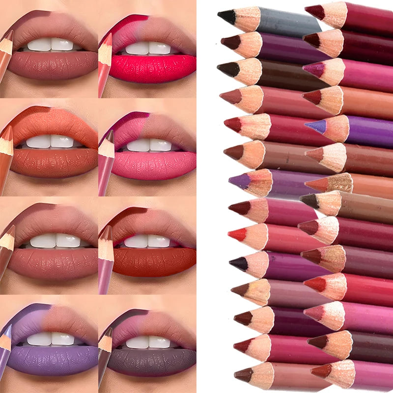 Dark Brown Waterproof Lip Liner Matte Long Lasting 28 Colors