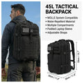 Men 45L Tactical Backpack Molle Bug Out Bag Survival Emergency Water Resistant