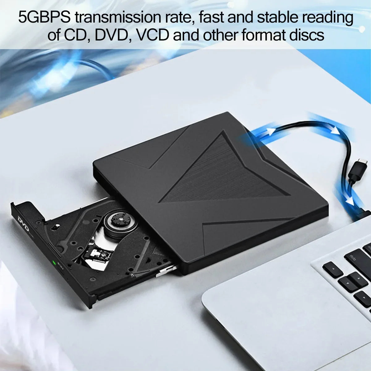 Portable External CD/DVD Burner Writer Recorder USB 3.0+