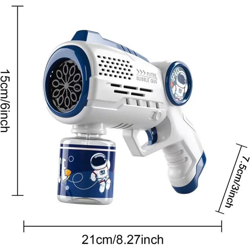 Automatic Bubbles Gun Astronaut Electric Soap Bubble Machine with Light Beach Outdoor Game Toys for Children Kids Birthday Gifts