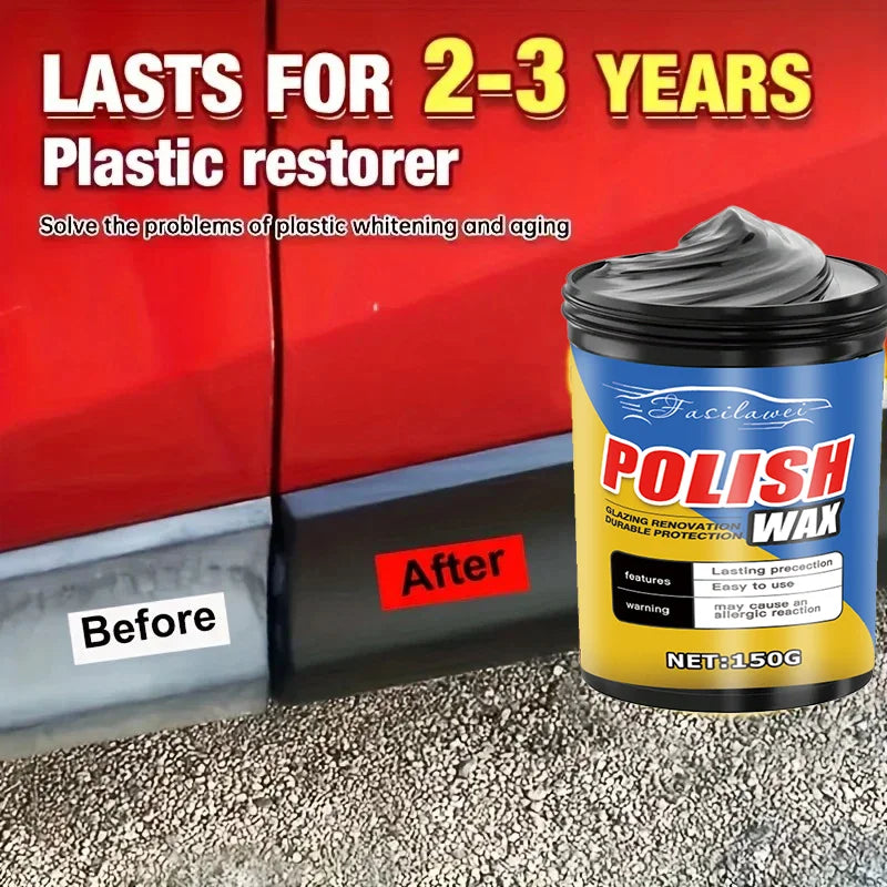 150g Plastic & Rubber Repair Paste - Black Crystal Polish for Car Scratches,