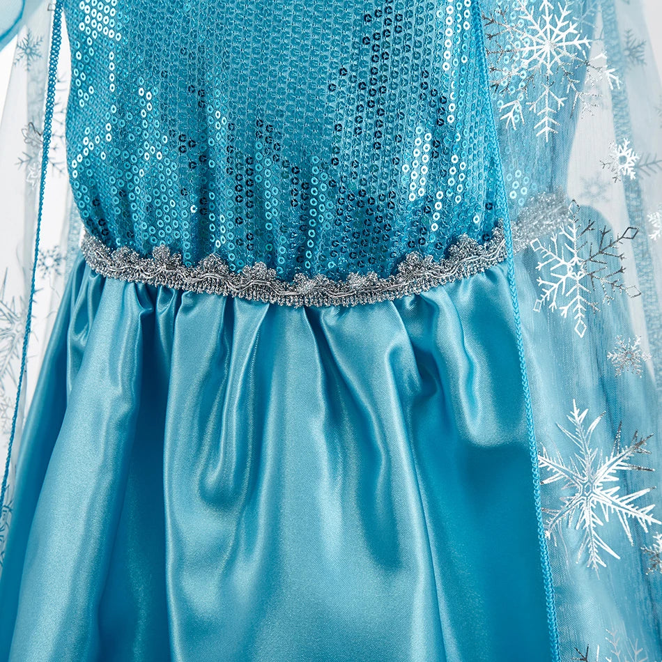 Children Anna Elsa Dress Girls Princess Cosplay Costume