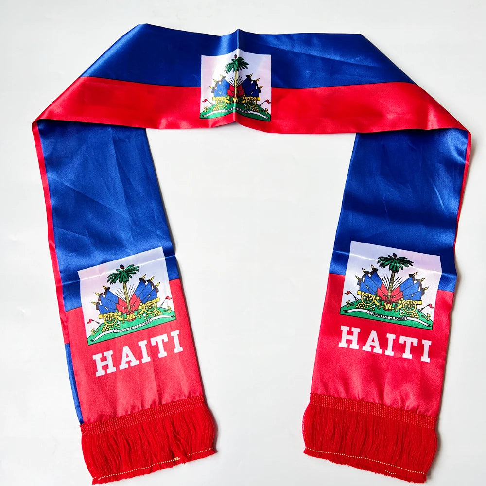 2026 Haiti  NorwayCountries Flag Scarf14x135cm Double-sided