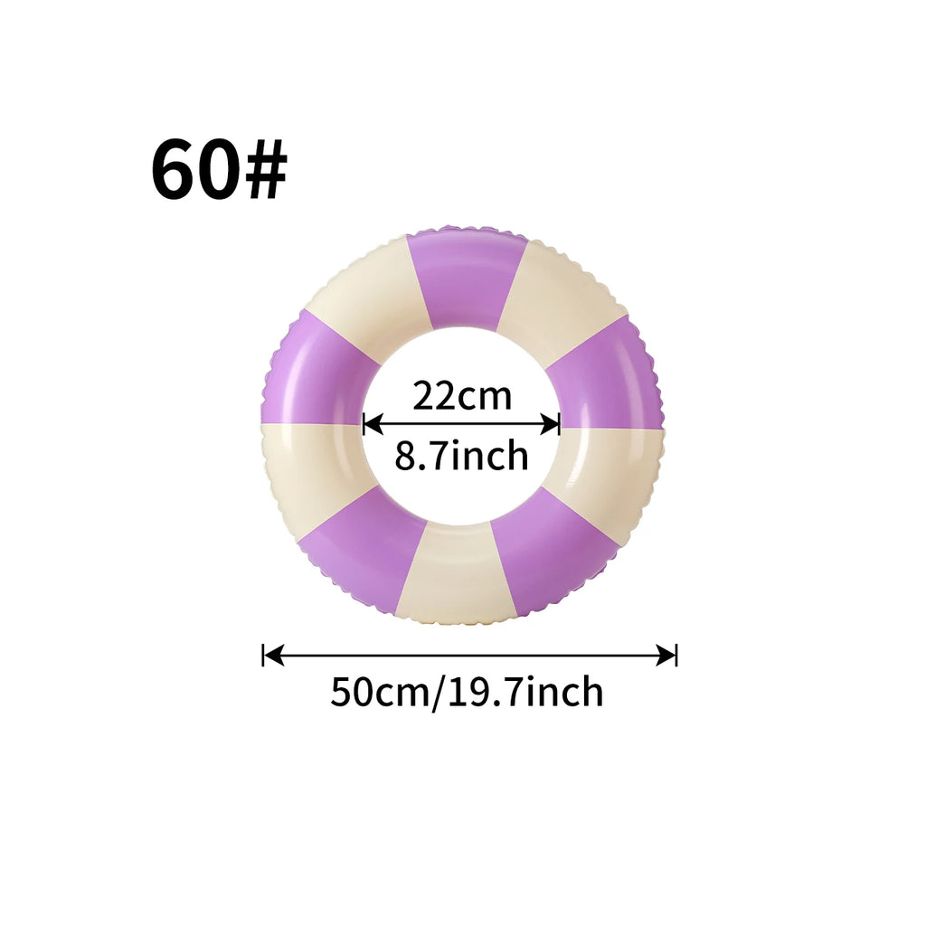 1PC Ins Style Macaron Inflatable Swimming Ring Adult Kids Thickened Pool Float Summer Pool Party Water Toy
