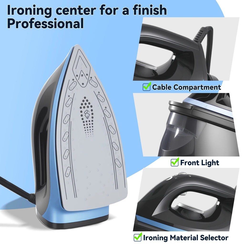 2000W Powerful Garment Steam Iron, 1.1L Tank, 60 g/min Steam Output, Ceramic Soleplate for Vertical & Horizontal Ironing #20