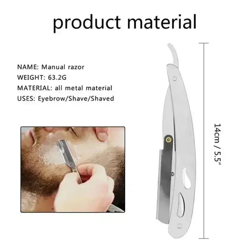 Barber Razor Edge Stainless Steel Shaver Shave With Blade Men Professional Manual Shaver StraightFolding Shaving