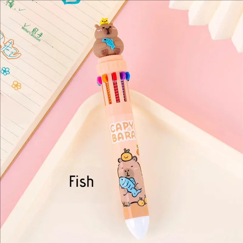 Kawaii Capybara Multicolor Pen 0.5mm Colorful Ink
