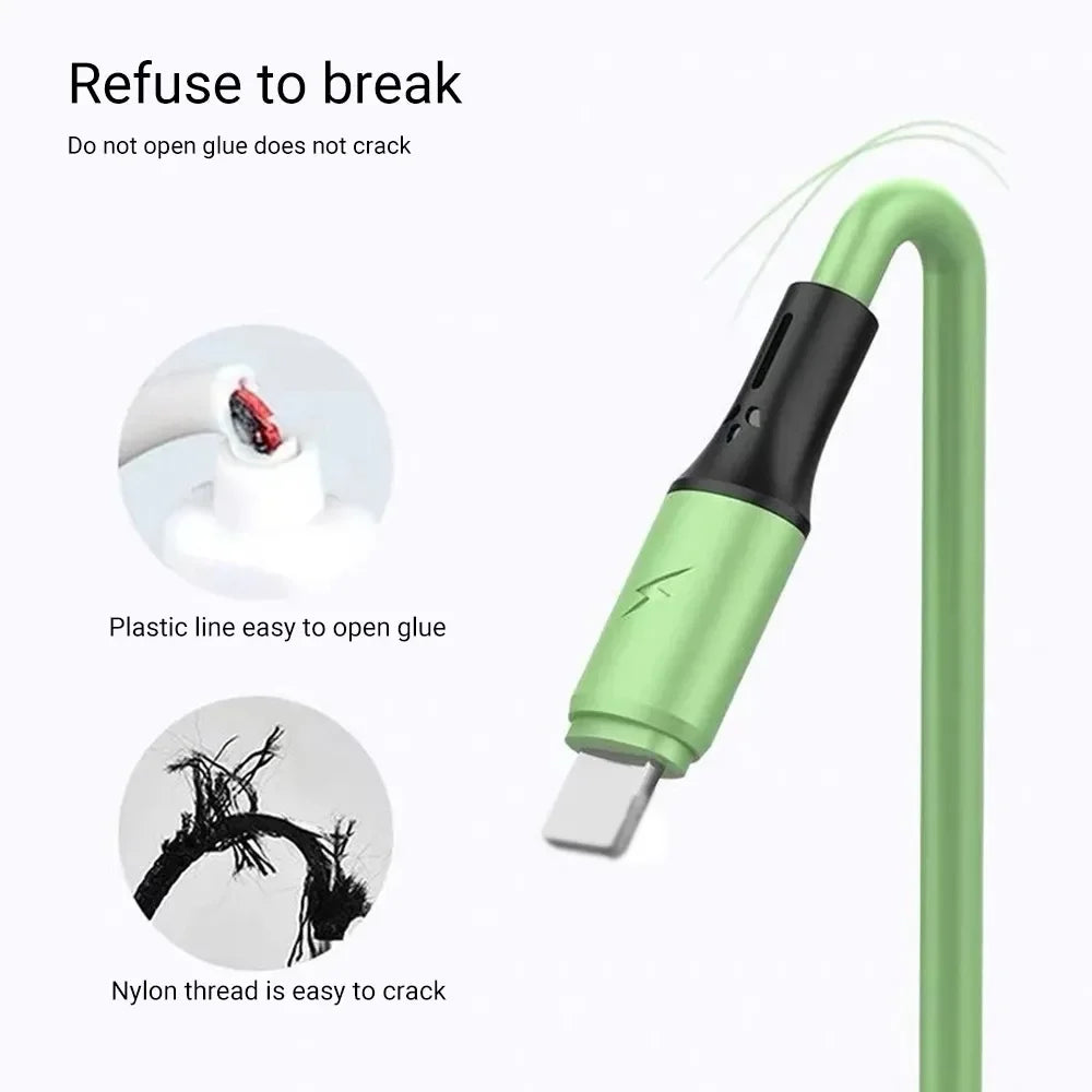 3 in 1 Charging Cable Type C/Micro b/iPhone Macarone Use For iPhone Huawei Samsung Smart Phone