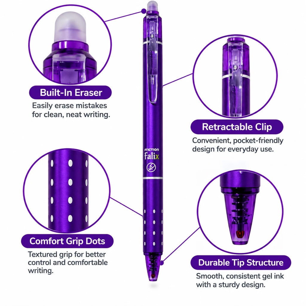 0.5mm Retractable Erasable Gel Pen with 40Pen