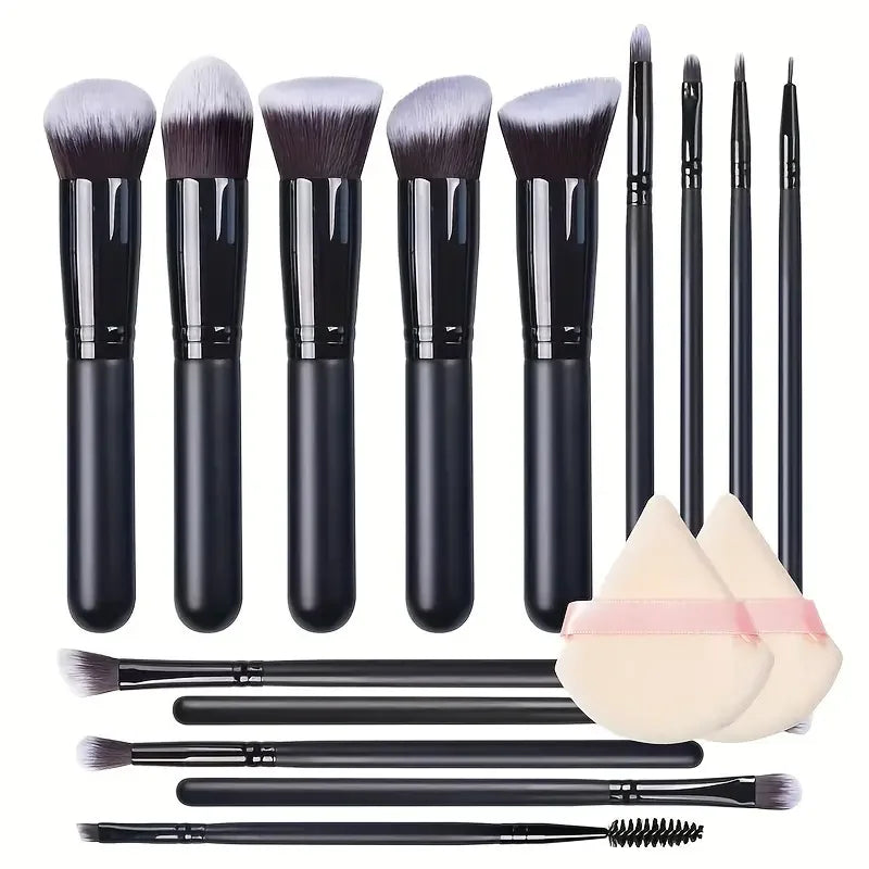 14PCS Makeup Brushes Set Professional Foundation Eye Shadow Concealers Blending Blush Brush Kabuki Soft Fluffy Women Beauty Tool
