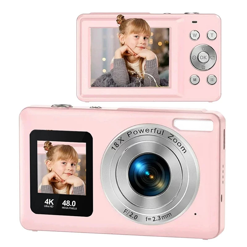 4K Digital Camera 48MP Dual Screen, Auto Focus Anti-Shake 16X Zoom
