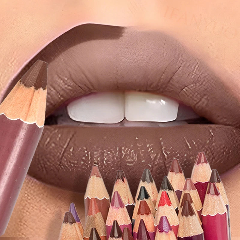 Dark Brown Waterproof Lip Liner Matte Long Lasting 28 Colors