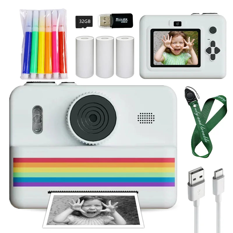Kids Digital Camera With Instant Print Mini Printer 2.8inch Video Portable Thermal Instant Photo Print Kids Camera With Printer