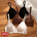 3PCS Sexy Deep V Neck Wireless Seamless Bras Lingerie Fashion