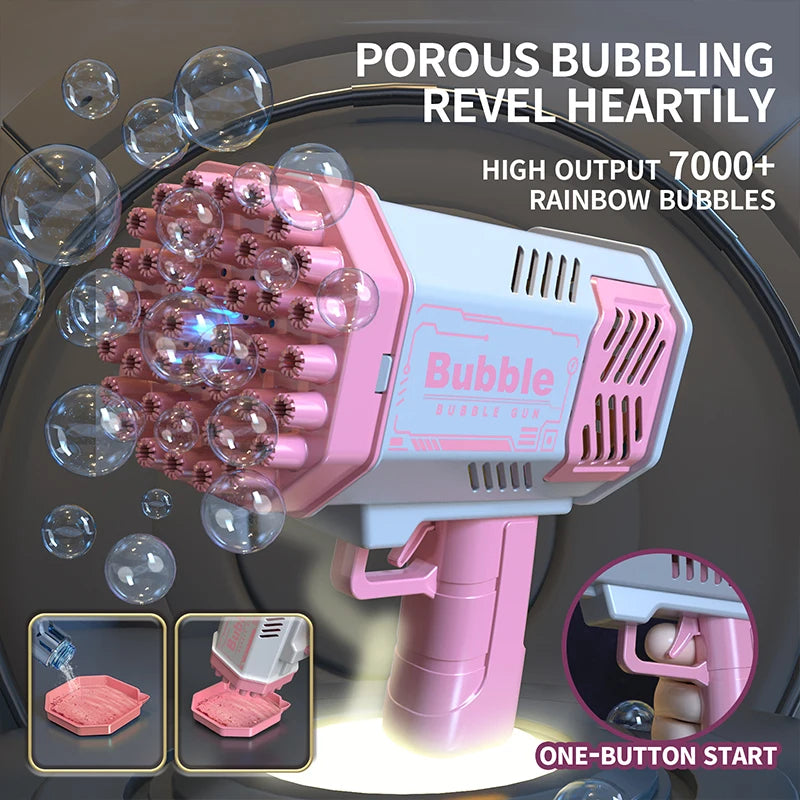 40 Hole bubble toy Launcher Handheld Portable Electric Automatic Bubble Gun Party Birthday Gift Toy(without Bubble Water)