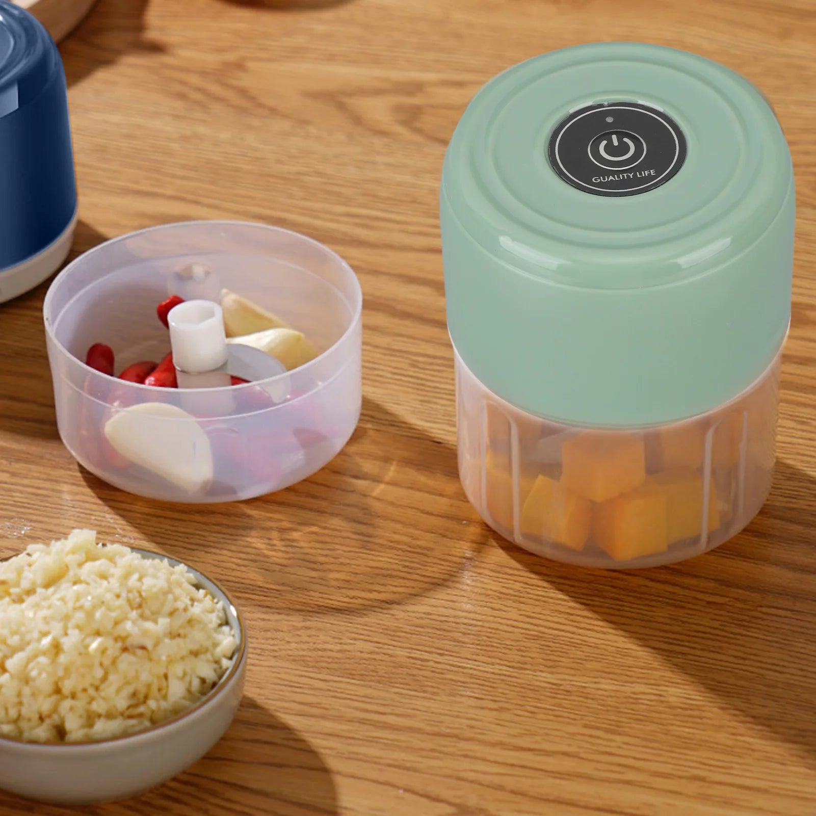 Electric Garlic Chopper Onion Mincer Portable Food Processor USB Charging for Vegetable Pepper Baby Food Seasoning 250ml