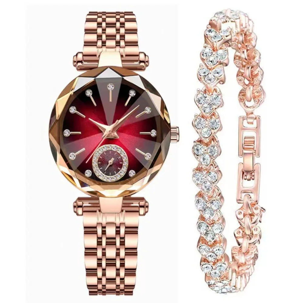 Trendy Luxury Women's Wristwatch Elegant Inlaid Diamond