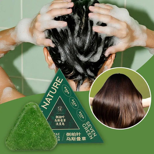 120g Seven Green Platycladi Usman Grass Handmade Shampoo Soap