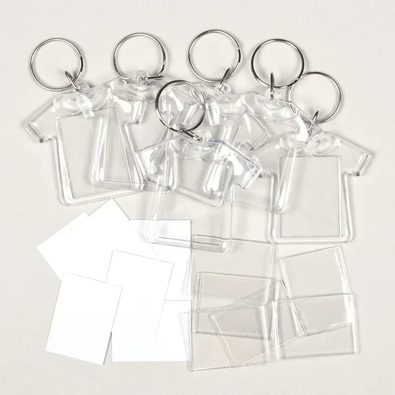 1/100pcs Transparent Photo Frame Keychain Creative Acrylic
