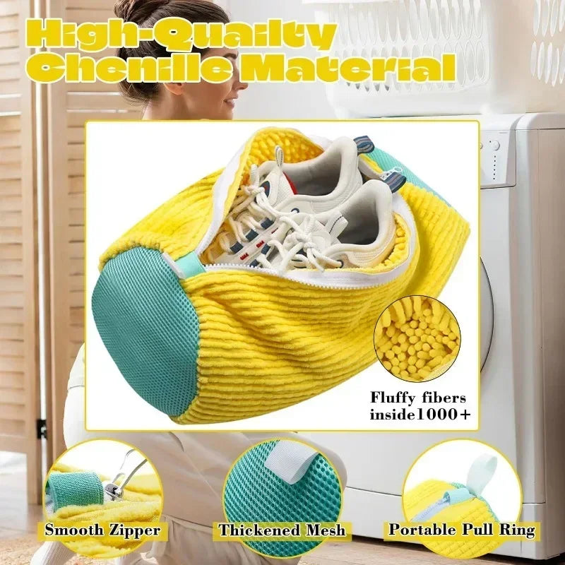 Laundry Bags Shoe Washing Machine Bag-with Zipper Laundry Bag with Rich Fluff Inside