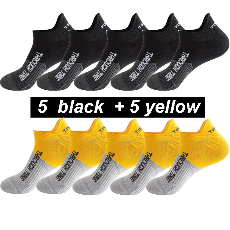 10 Pairs/Lot High Quality Men's Ankle Socks Athletic Fitness Running Socks Breathable Spring Summer Mesh Casual Short Sock Gifts